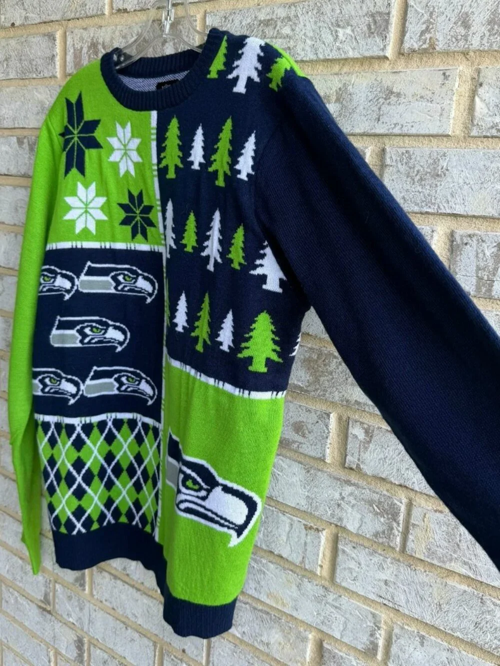Seattle Seahawks Green & Navy Crewneck Sweater